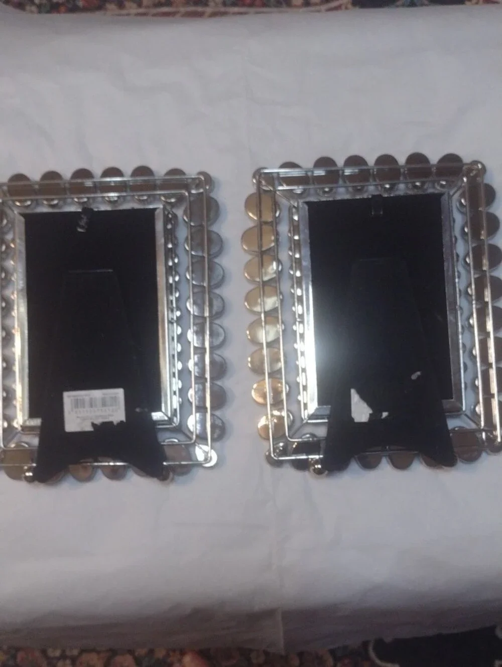 Madison Silver Crystal-Trim Rectangular Wall Mirrors - Pair